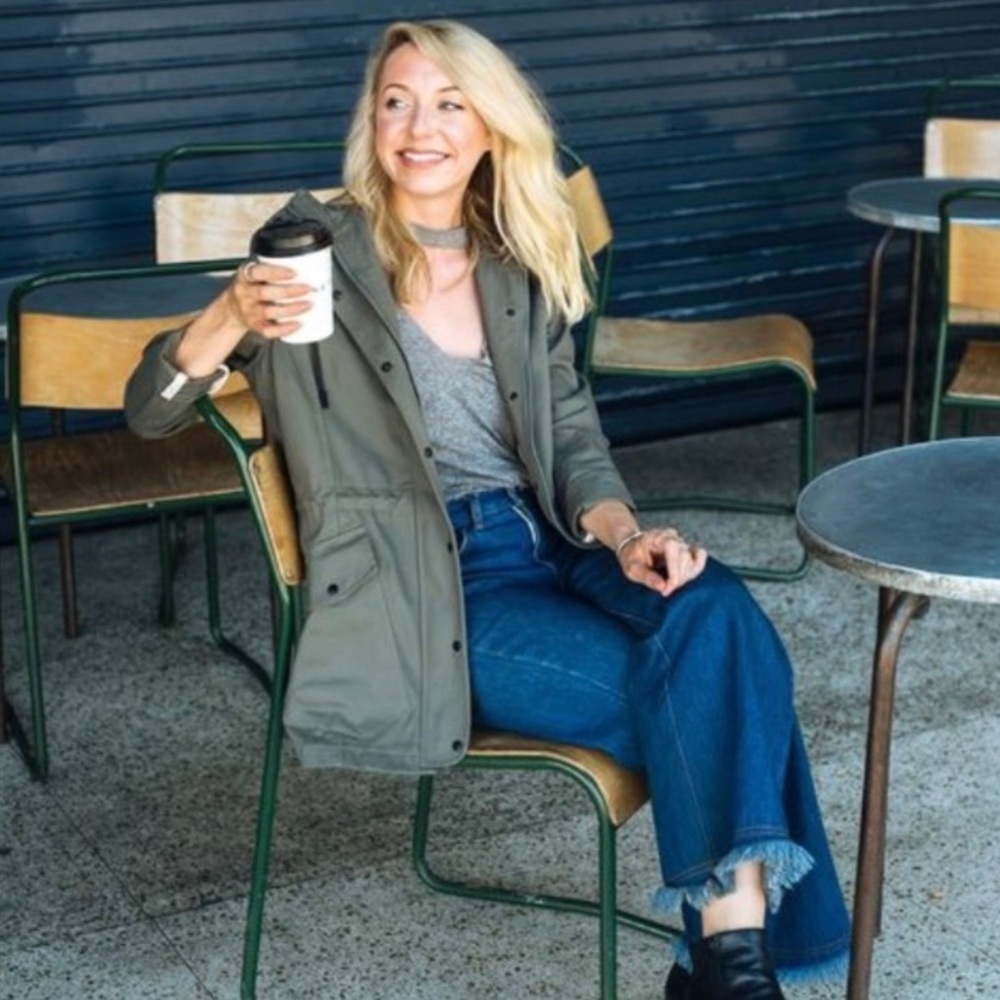 Betabrand Morning Mess Chino Twill‎ Jacket, Olive Green